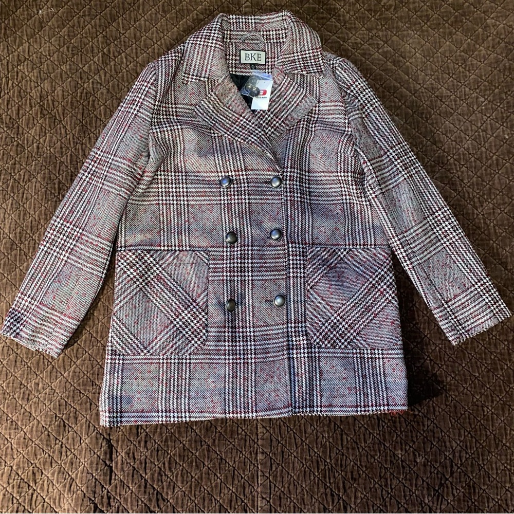 BKE Red & Black Plaid X-Large Coat